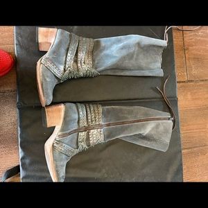 Free bird blue boots